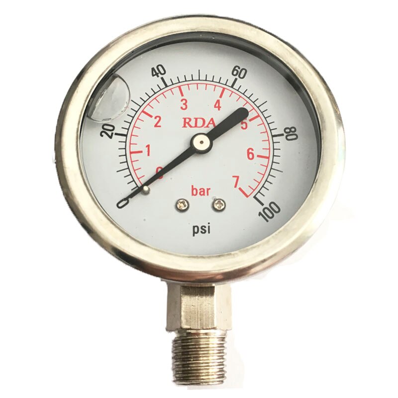 Sp 0-160 psi 11 bar 60mm 1/4 kierre radiaalinen ruostumattomasta teräksestä valmistettu manometri nesteellä täytetty painemittari ilma öljy vesi hydraulipaine: 7 bar