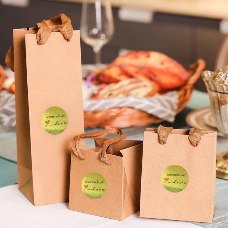 Golden Paper Label Stickers Gold Thank You Stickers Scrapbooking Handmade Business Packaging Seal Labels Stationery Sticker