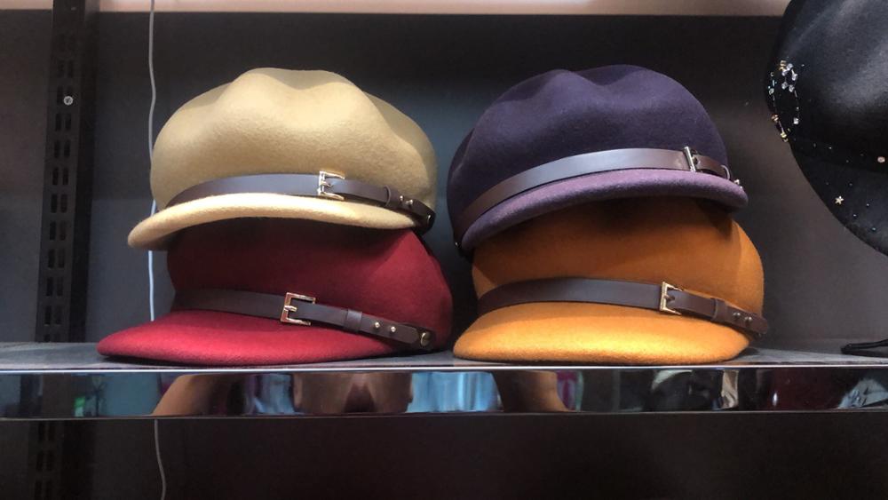 01908- jinri 70 høst vinter ullbelte dame åttekantet lue kvinner fritid beret cap