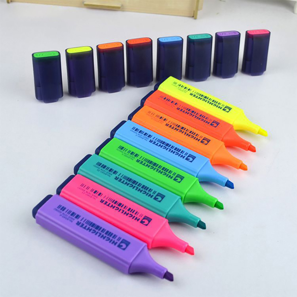 Sta highlighter markører assorterede farver bulk fluorescerende enkelt tekst fokus penne til understregning