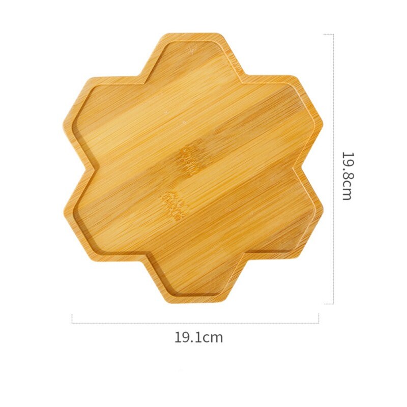 Bols en bambou naturel assiettes pour plantes succulentes Pots plateaux Base Stander décor de jardin décoration de la maison rond carré plateau artisanat: 11