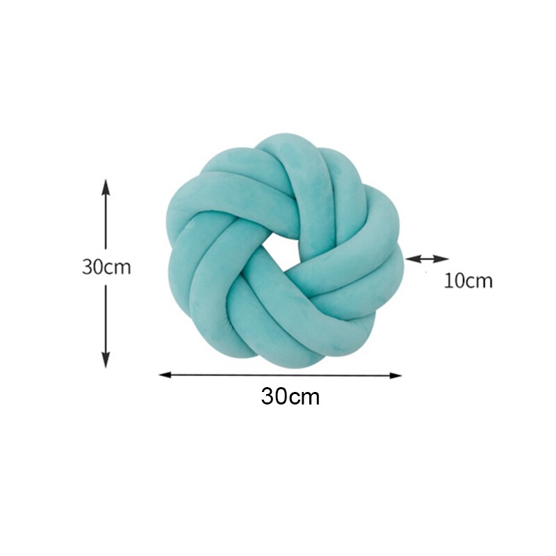Almohada con nudos para decoración del hogar, cojín trasero hecho a mano de 30CM, suave, de felpa, para sofá y cama