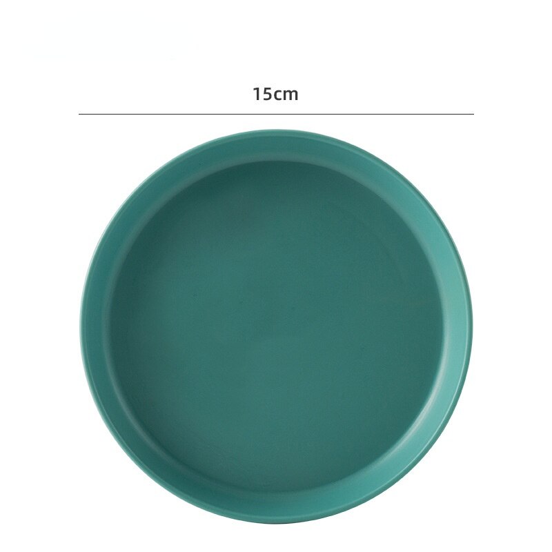 Spit Bone Dish Household Food Grade 6 Inch Plastic Spit Bone Dish Round Square Set Dining Table Garbage Plate: round green