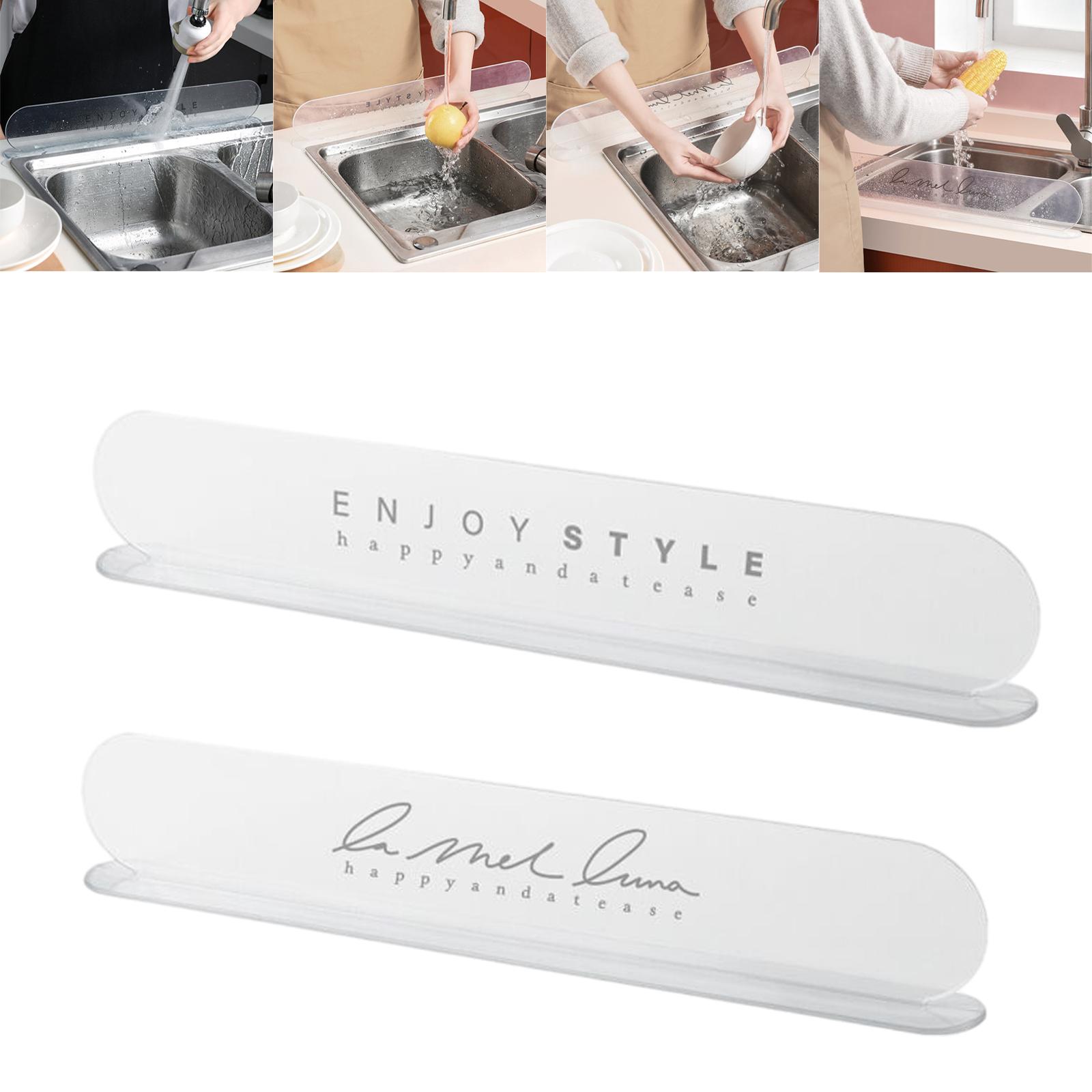 Sink Water Splash Guard Plastic Modern Water Splatter for Countertop Kitchen Bathroom
