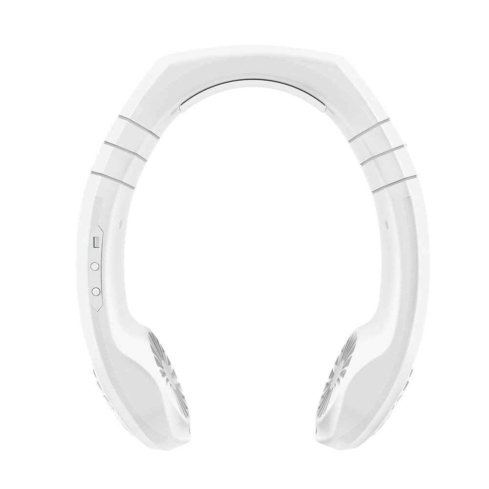 Portable 2 in 1 Air Cooler USB Micro Mini Electric Air Conditioner Personal Cooling Hanging Neck Fan for Summer Outdoor Travel: White