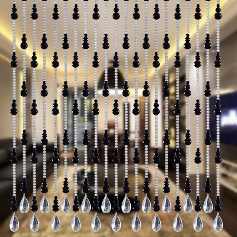 Crystal curtain bead curtain door curtain partition curtain feng shui hyacinth porch living room bedroom curtain bathroom crysta: Black / 30 arches