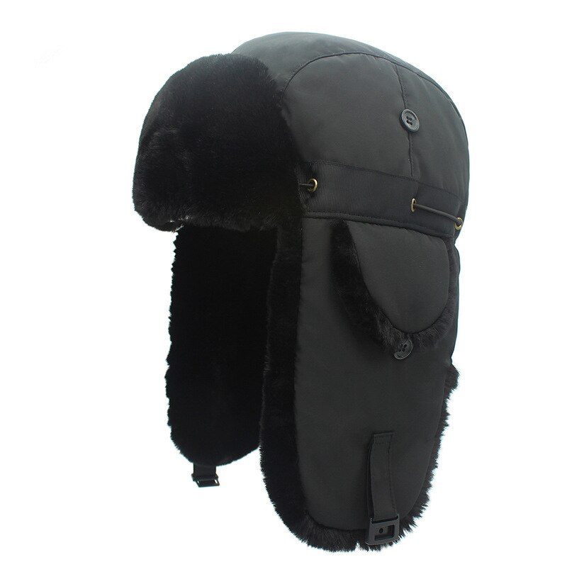 Gorros de invierno para hombre bombardero sombrero de piel rojo cálido gorra a prueba de viento mujeres grueso tartán ruso Ushanka sombrero: 10