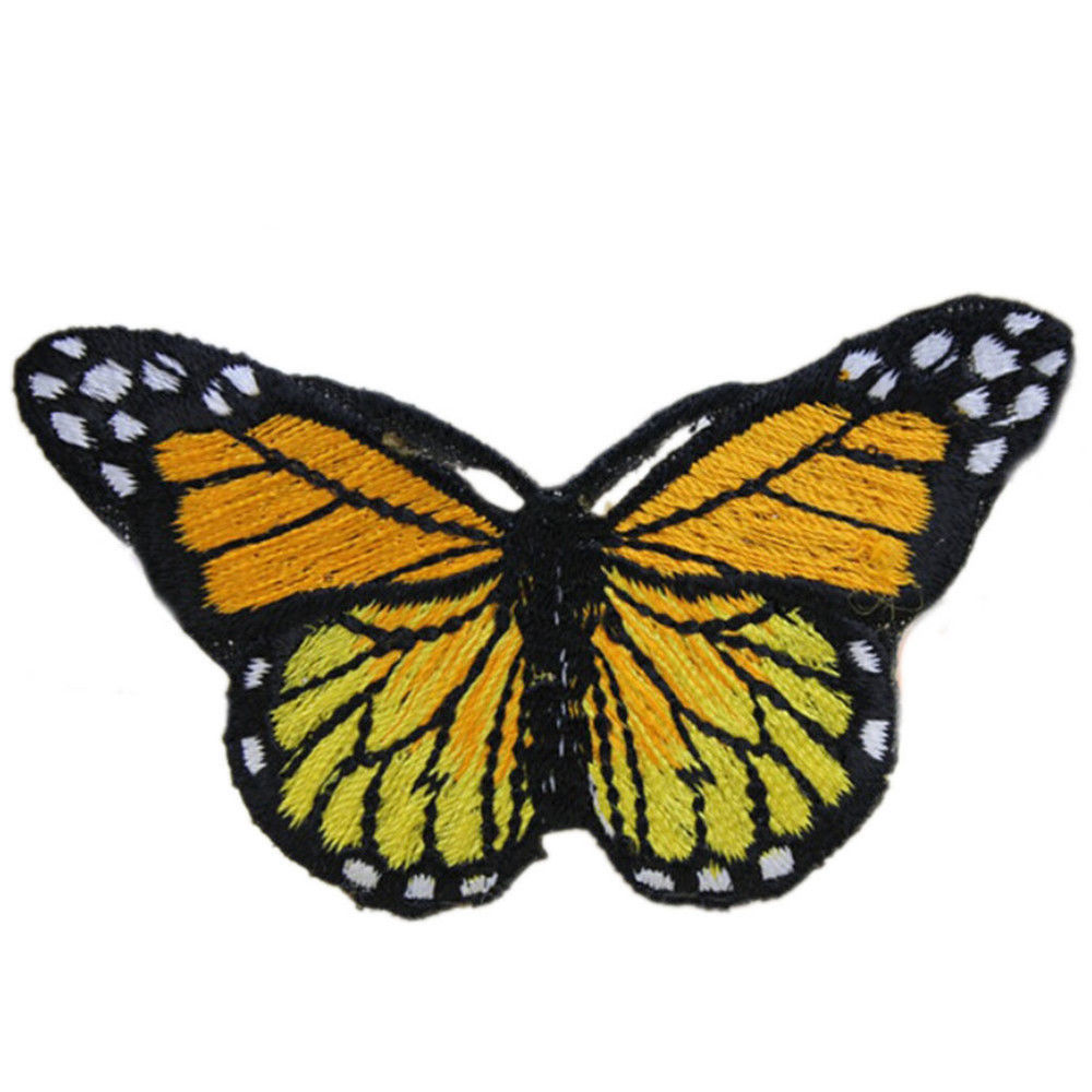 2X Embroidery Butterfly Sew On Patch Badge Embroidered Fabric Clothing Embroided Sticker Repair