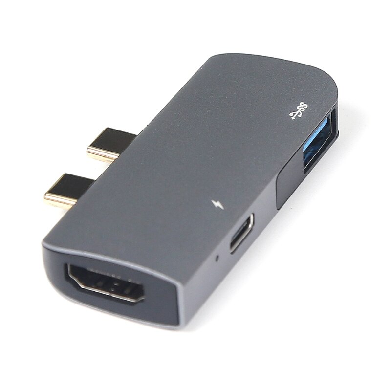 Disque dur SSD 5 en 1 usb 3.0 vers Thunderbolt 3 Hub, 2x Type C 4k Compatible HDMI PD Fast
