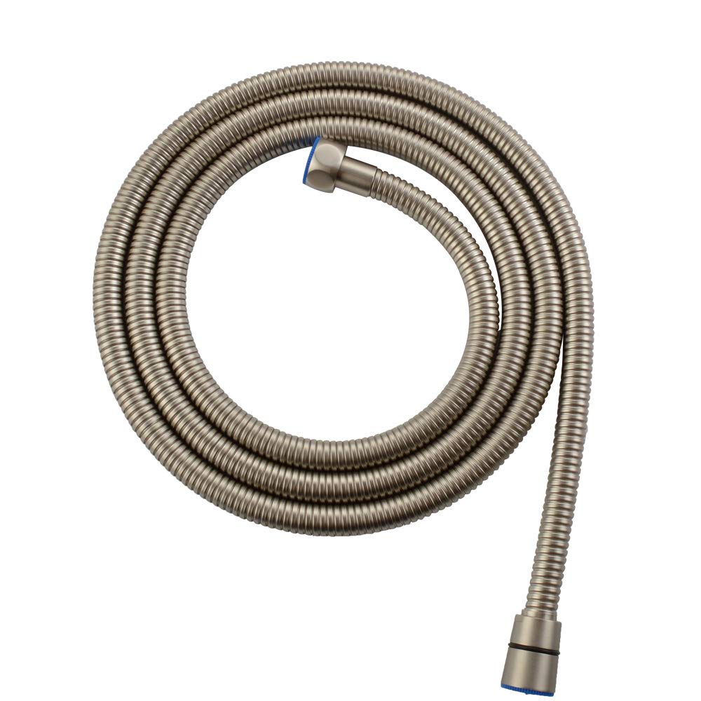 Håndholdt bruser slange 79 " 2m rustfri stål fleksibel bruser sprøjteslange, bruser forlænger slange, børstet nikkel: Børstet