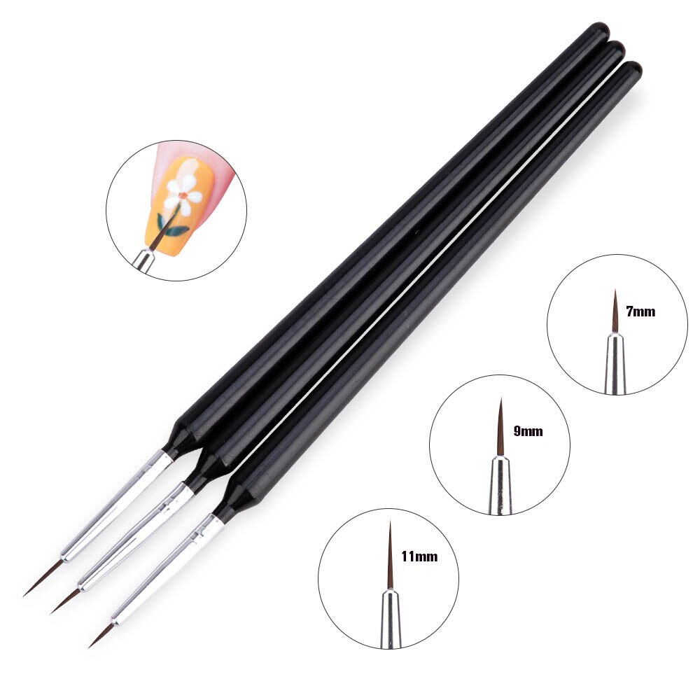 Nail Art Brushes Set 3/5Pcs/set Drawing Carving Painting Pen paiting carving line Manicure Set For nail art Brush Drawing Tool: 06