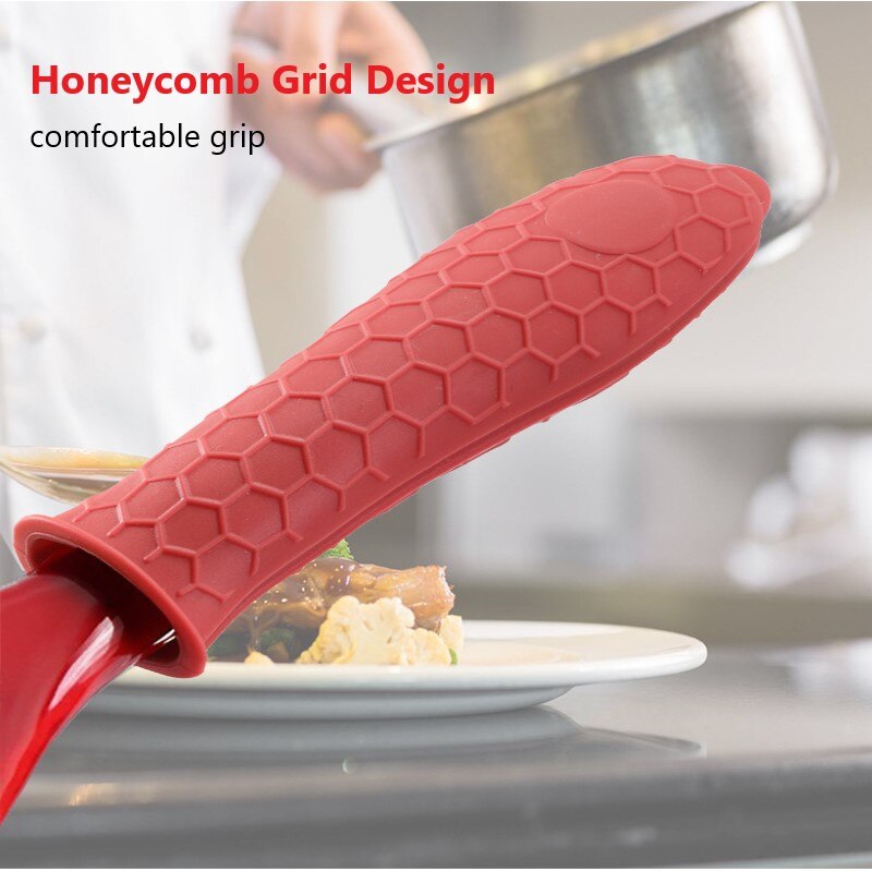 Silicone pot poignée couverture nid d'abeille pot poignée couverture poignée couverture anti-échaudage anti-dérapant pot oreille pince pot oreille couverture