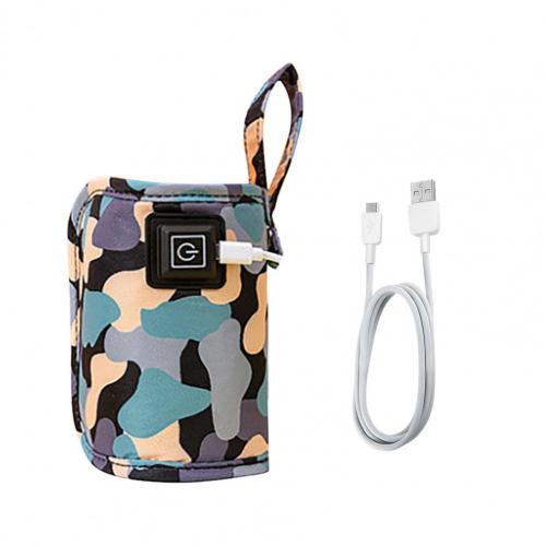 Baby Bottle Warmer USB Milk Water Bottle Warmer Travel Cart Insulated Bag For Kids Outdoor Winter Supplies: Camouflage Black