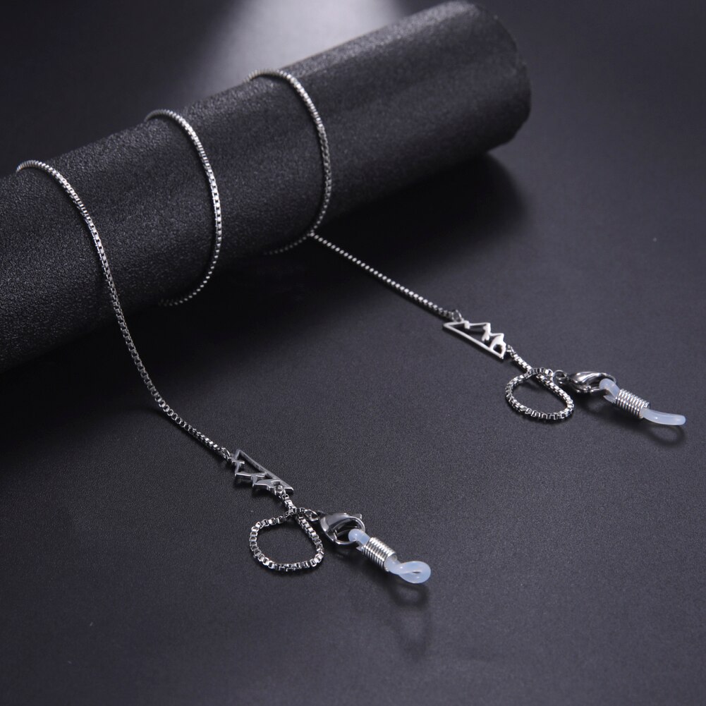 Skyrim Mountain Pendant Mask Chain Glasses Lanyard Stainless Steel Sunglasses Chains Eyewear Neck Strap Rope Women Men: Mountain Steel