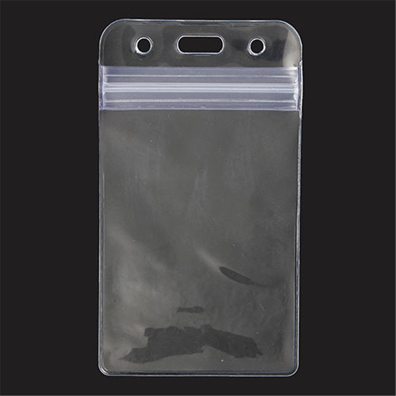 1/5/10pcs Waterproof Vertical Transparent PVC Plastic Clear Zipper ID Card Holder Pocket Credit Passport Card Bag