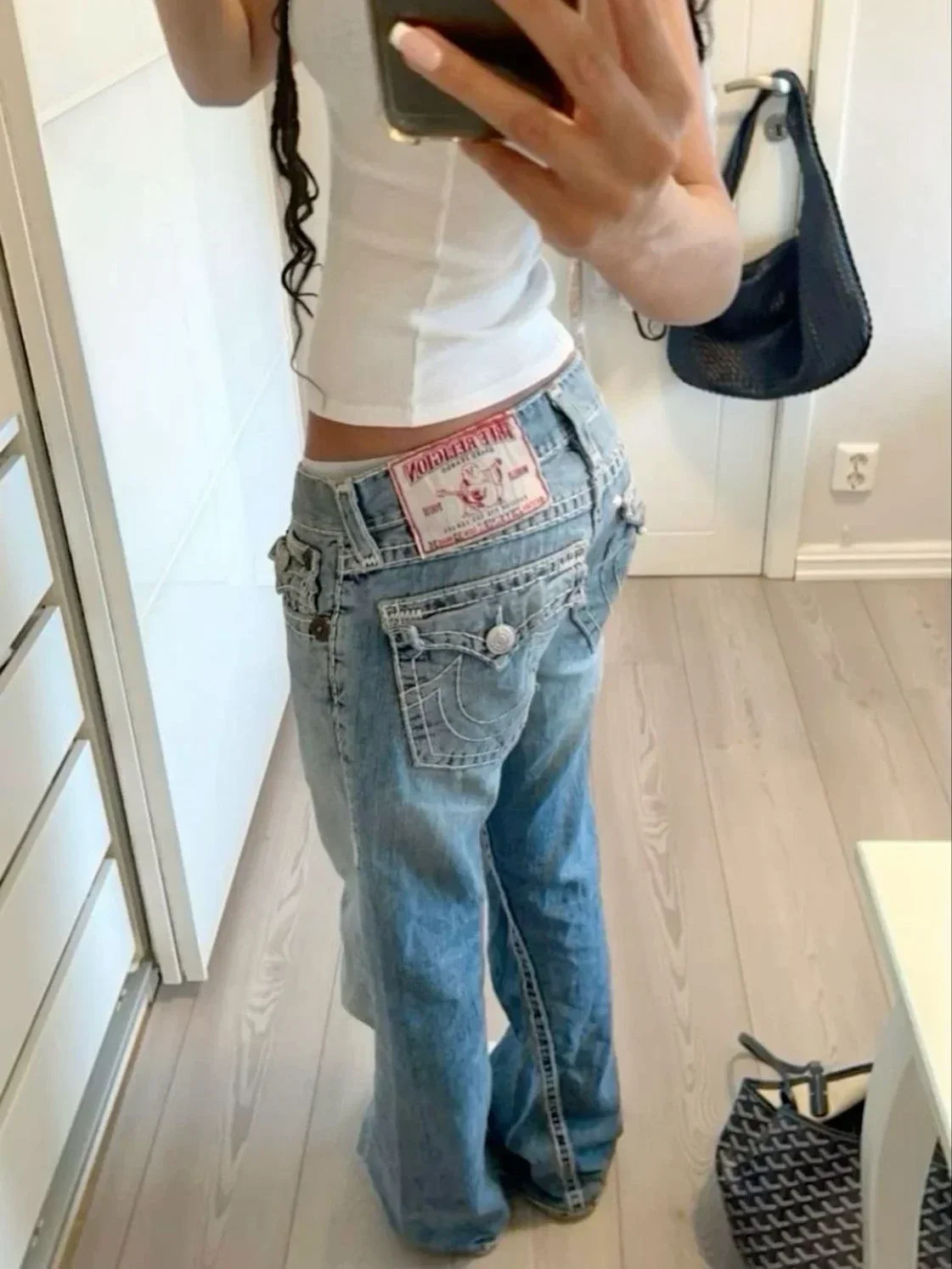 High Waist Buddha Labeling Embroidered Jeans Vintage Gothic Y2K Denim Pants Straight Wide Leg Harajuku Casual Women Clothing