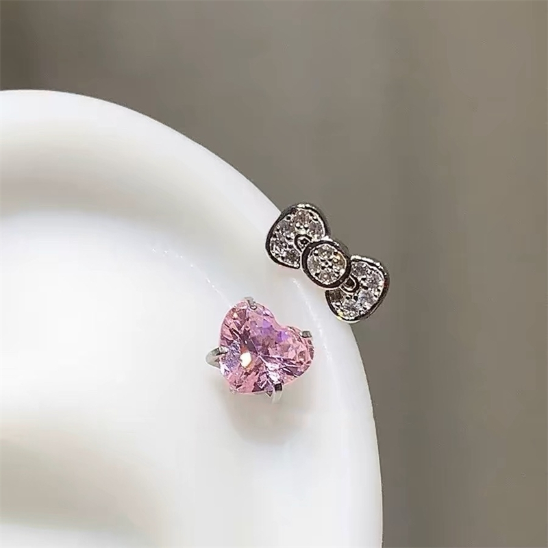 1 stücke glänzend Kreuz Blau Zirkon 316L Edelstahl Ohr Knochen Nagel Y2K Silber Farbe Ohrring für Frauen Cochlea zubehör: Silber überzogen