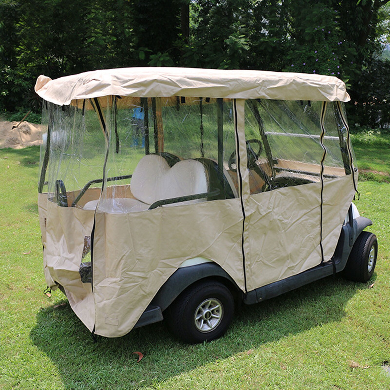 4 Passenger Golf Cart Rain Cover Rainproof And Sunscreen Durable Transparent Golf Accessories