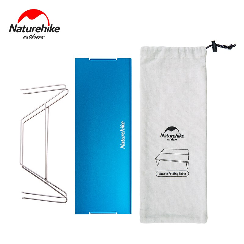 Naturehike foldbart campingbord aluminiumslegering udendørs holdbart letvægts rustfrit stål skrivebord bærbart te bord  nh17 z 001- l
