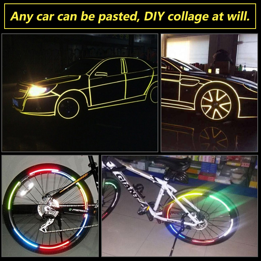 1cm*8m Bike Reflective Stickers Safety Warning Conspicuity Tape Film Sticker Strip Bicycle MTB Riding Cycling Accessories