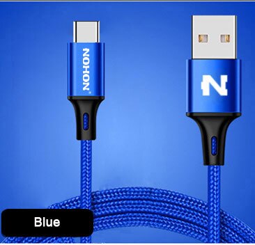 Original NOHON USB Type-C Cable Fast Charger Cable For Samsung Xiaomi Nokia LG MacBook Huawei Type C USB Cable Data Sync Wire: Blue