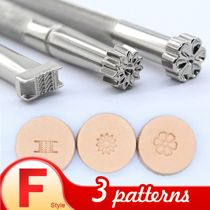 Leather Different Shape Stamp Punch Set Saddle Making Tools for Leather Craft Working Moon Flower Butteryfly Shape Stamping Kit: 3 Pcs Set