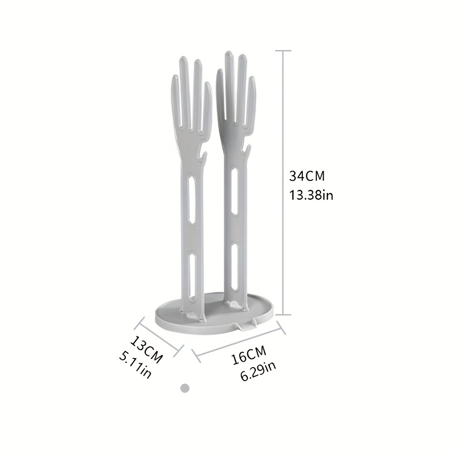 Een droogrek voor rubberen keukenhandschoenen, een houder voor handschoenen en een opbergrek voor handdoeken in de keuken en badkamer.