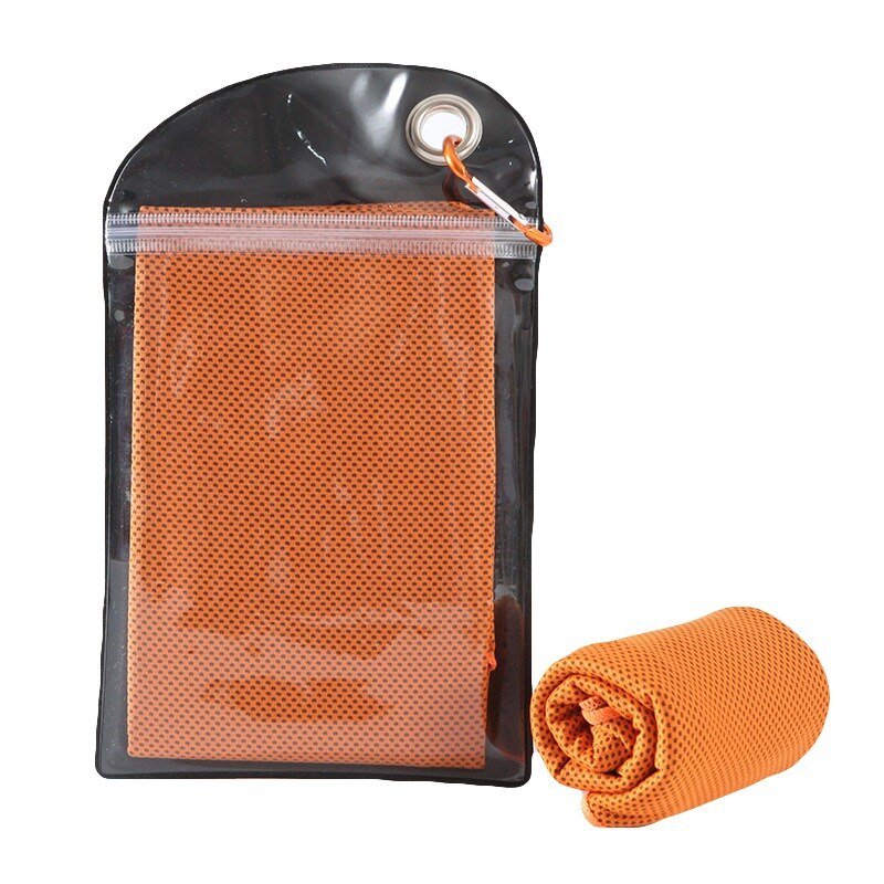 100*30cm Carabiner bag Ice Towel Utility Enduring Instant Cooling Towel Heat Relief Reusable Chill Cool Towel: O