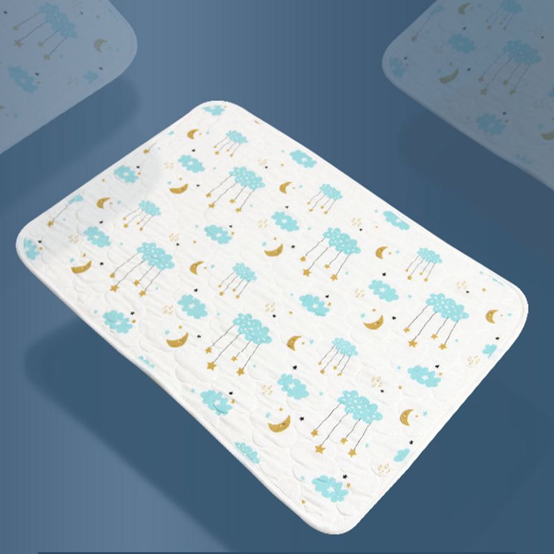 Couche-culotte imperméable en pur coton pour enfants, tapis à langer lavable, respirant, motif dessin animé: moon