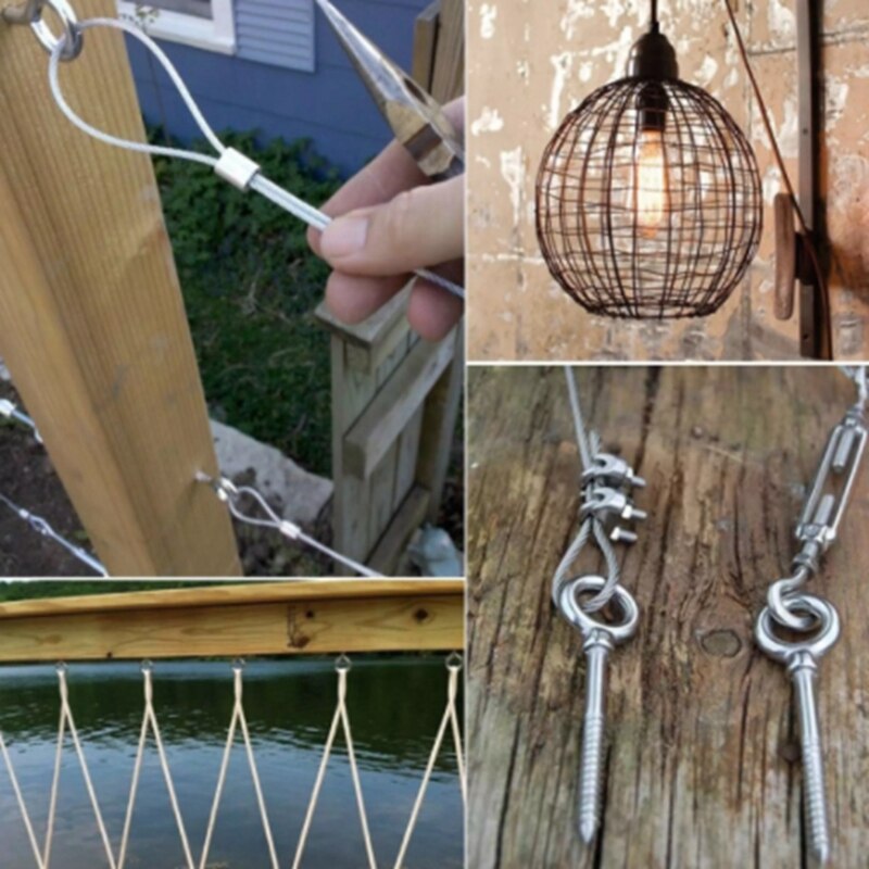 30M Wire Rope Cable Stainless Steel Turnbuckle Cord Kit for Sun Shade Tent Installation Lights String Suspension Kit