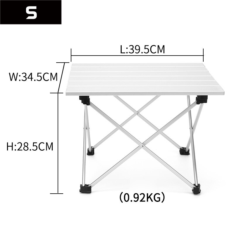 Outdoor Compact Table Portable Camping Aluminum Folding Tables With Carrying Bag for Cookout Picnicking Fishing Backpacking: Size S