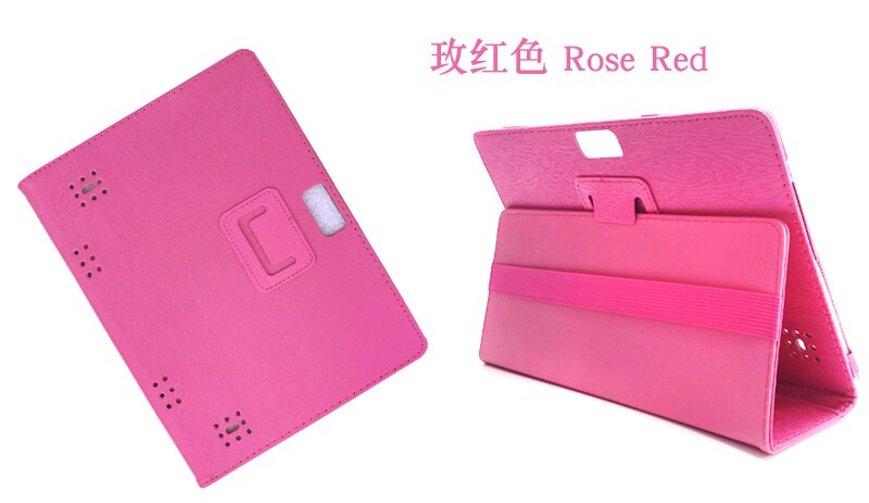 Étui en cuir PU pour TurboPad 1015 3G, housse de support Folio pour tablette 10.1 pouces + stylet gratuit: rose red