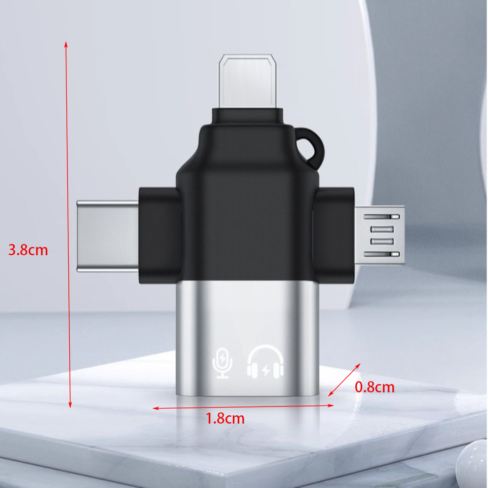 Universal OTG 3-in-1 Adapter Plug Play Schnellladung Datenübertragungskonverter Tragbarer 3-in-1 Typ-C-Adapter