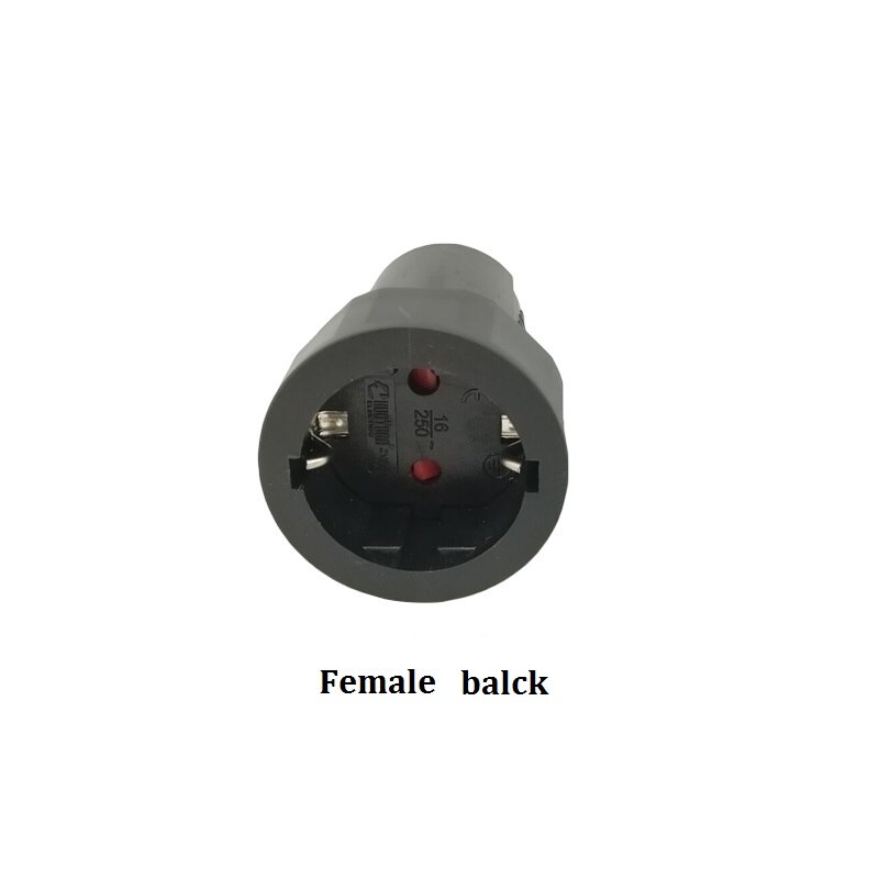 16A 250V ue allemagne prise universelle adaptateur secteur prise mâle femelle prise électrique voyage maison amovible prise d'alimentation: Female balck