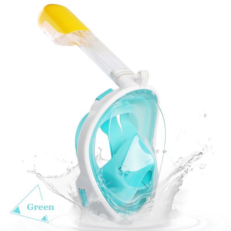 Pieno Secco Lo Snorkeling Mascherina di Immersione Subacquea Impermeabile e Anti-fog Snorkel Nuoto Formazione Completa Viso Lo Snorkeling Maschera per Gli Uomini: Green / S/M