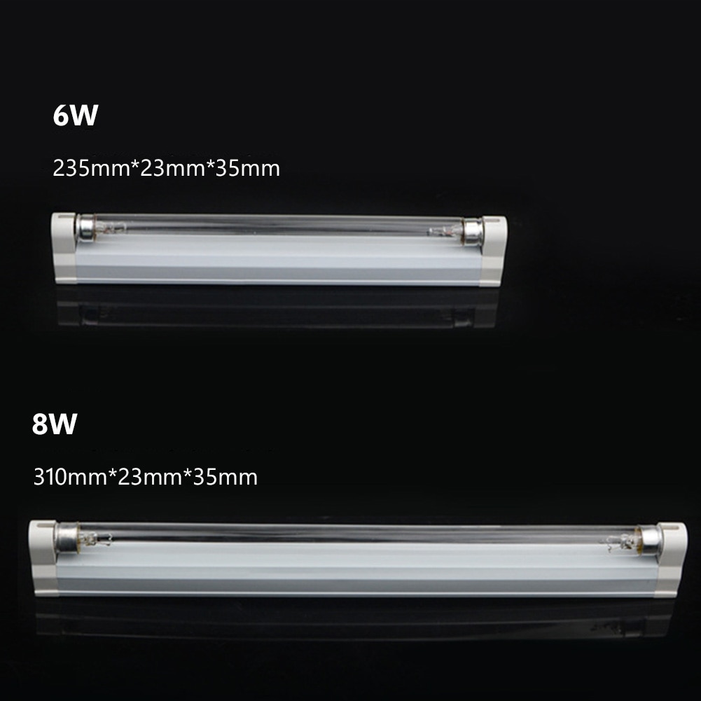 UVC Disinfection Lights Tube UV Ozone Germicidal Lamp T5 Tube Kill Dust Mite Ultraviolet Sterilizer Bulbs 6W 8W EU Plug 220V