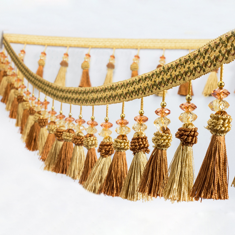 1/2/3/5 Meter Vorhang Quaste Fransen Spitze Kanten Rand Trim Kristall Band Trim Nähen Handwerk Vorhang Kissen Polster Dekor Handwerk: WHITE / M