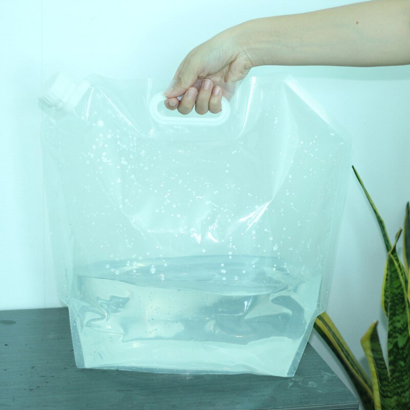 5L Folding Drinkwater Container Handheld Draagbare Clear Waterzak Camping Water Houder Survival Water Carrier Handvat Tas