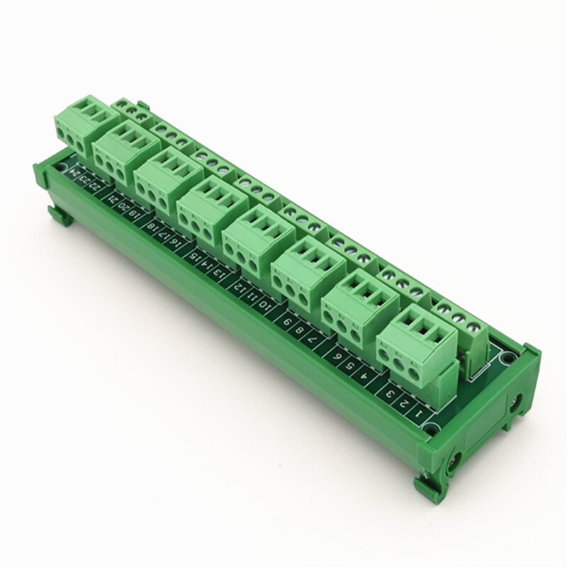 DIN Rail Mount 15A/300V 8x3Position Screw Terminal Block Distribution Module.