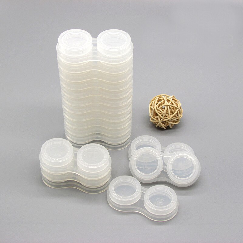 Stałe kolorowe soczewki kontaktowe śliczne mini soczewki kontaktowe zestaw robić pielęgnacji soczewki pojemnik soczewki skrzynka dla kobiet mężczyzn: przezroczysty 1szt