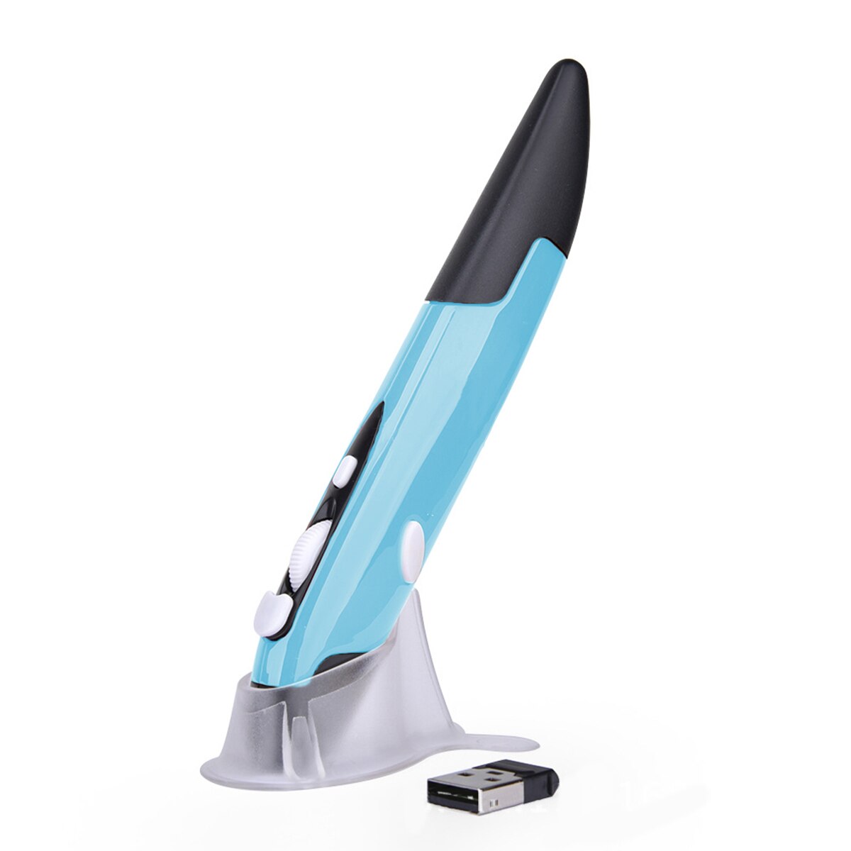 SOONHUA Optical Pen Mouse USB Wireless Pen Mouse Pocket Handwriting Pen Mouse With USB Receiver And Stand For PC Laptop: Blue