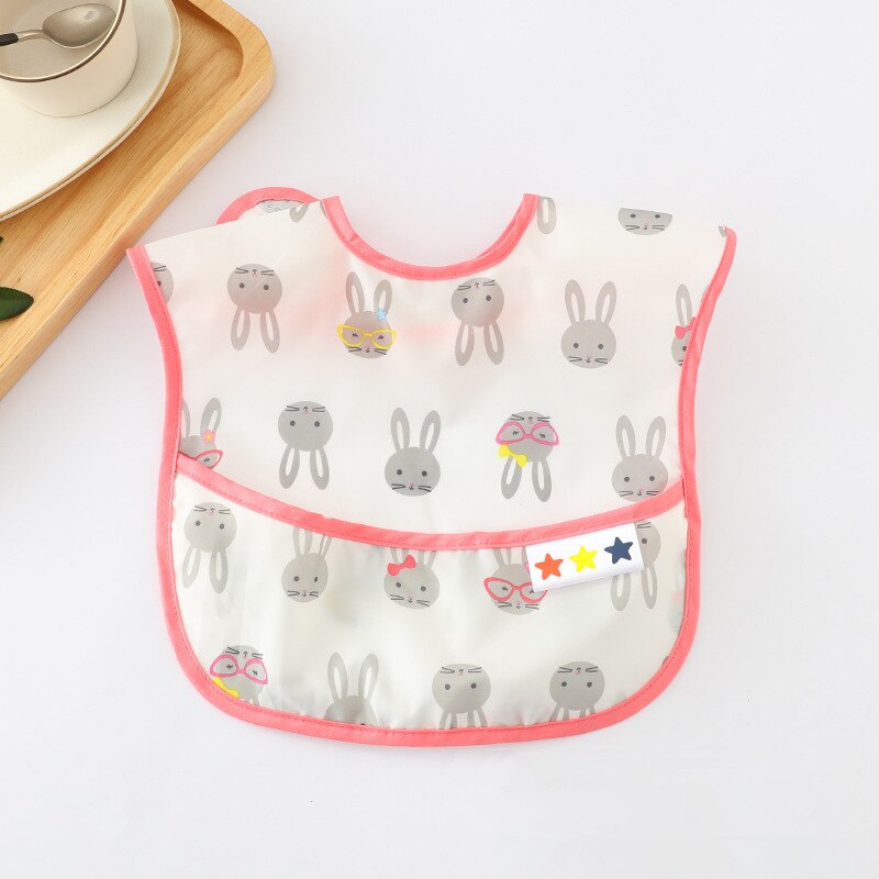 Baberos para bebés de EVA, Baberos impermeables con estampado de dibujos animados para bebés, Baberos para niños y niñas, Baberos para comer, baberos, baberos, delantal, accesorios de alimentación: rabbit