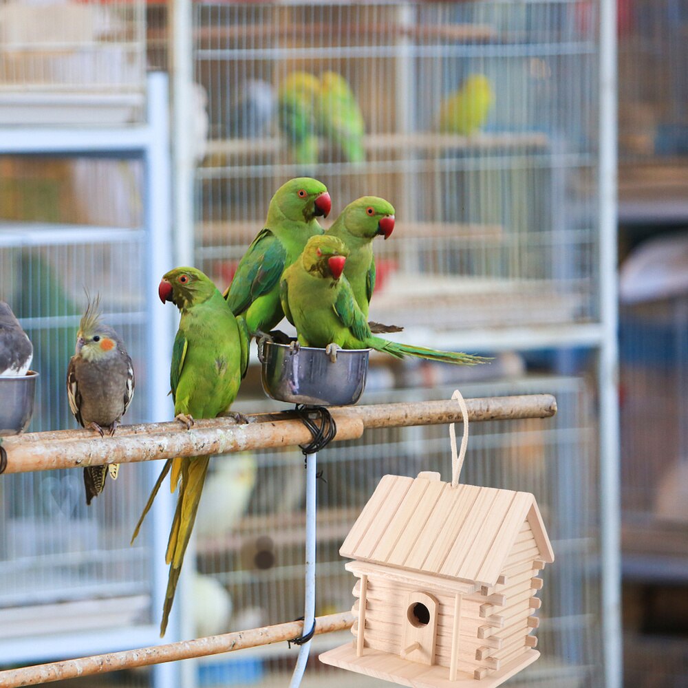Outdoor Bird Cage Pet Bird Cage Hanging Wooden Birdcage Bird Hatching Box