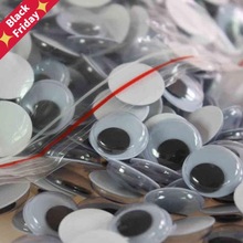 100Pcs DIY Speelgoed Plastic Googly Wiggly Beweegbare Black Joggle Ogen zelfklevende Poppen Oog Voor Speelgoed Poppen Googly zwarte Ogen Gebruikt