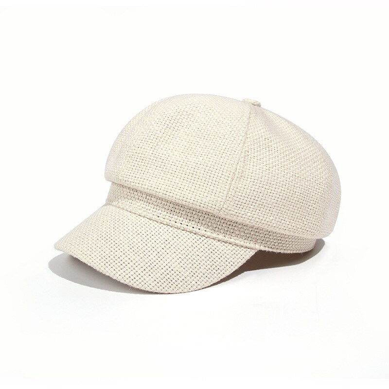 octagonal hat female beret autumn thin knit hat British retro Korean wild sunshade cap for women