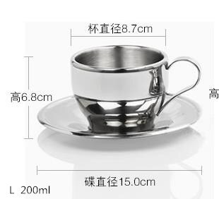 Conjunto de tazas de café de doble capa de acero inoxidable de taza de té de flor taza de té d'Angleterre espresso taza de café