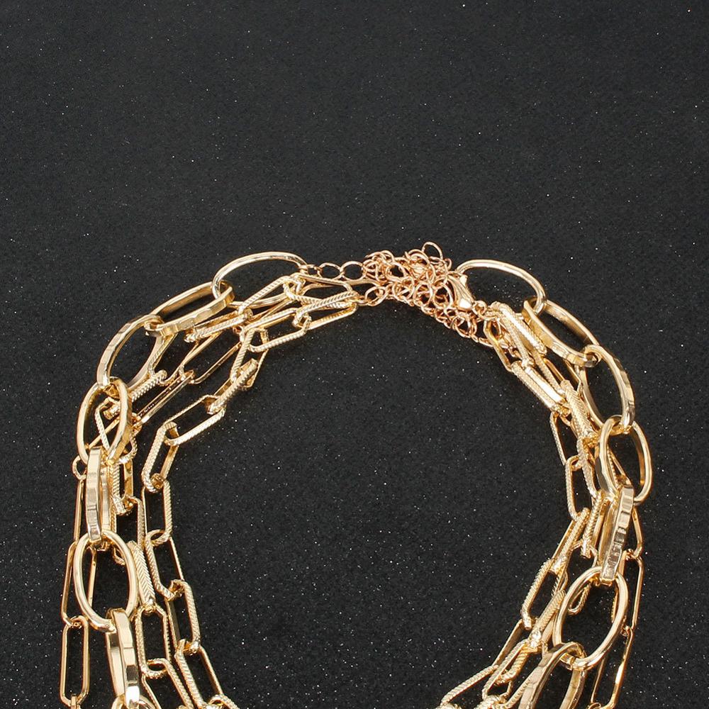 Lislesp Multi Schicht Gold Farbe Metall Stern Karabiner Chunky Kette Halskette für Frauen Vintage Aussage Choker Kragen Schmuck