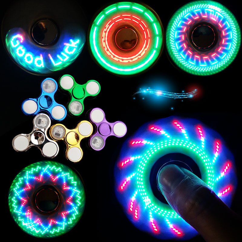 Hand Spinner Leucht LED licht Spinner Hand oben Spinner glühen in dunkel Licht EDC Spiner Finger betonen Linderung Spielzeug