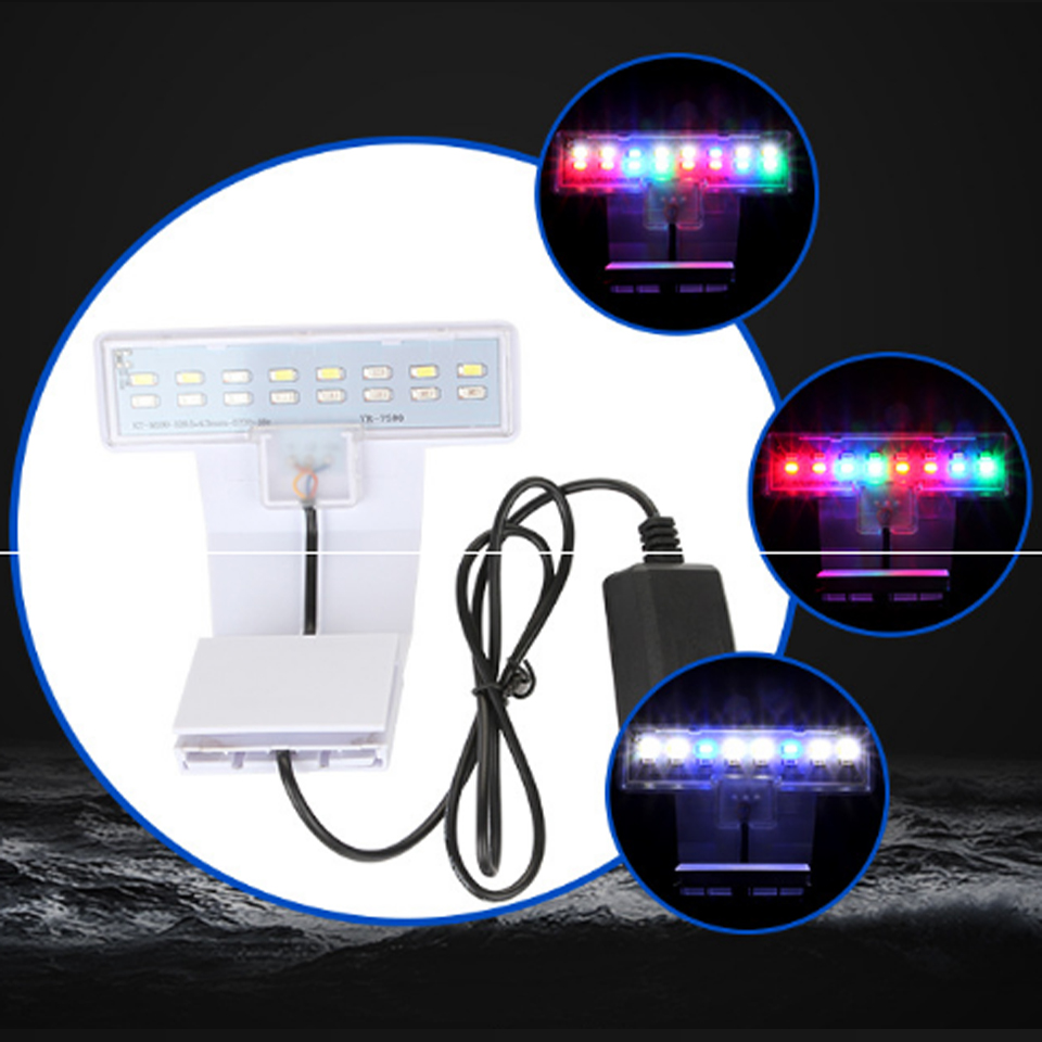5W Aquarium Led Lighting Blue White Waterproof Clip-on LED Aquarium Plants Grow Lighting for Freshwater Fisk Tanks