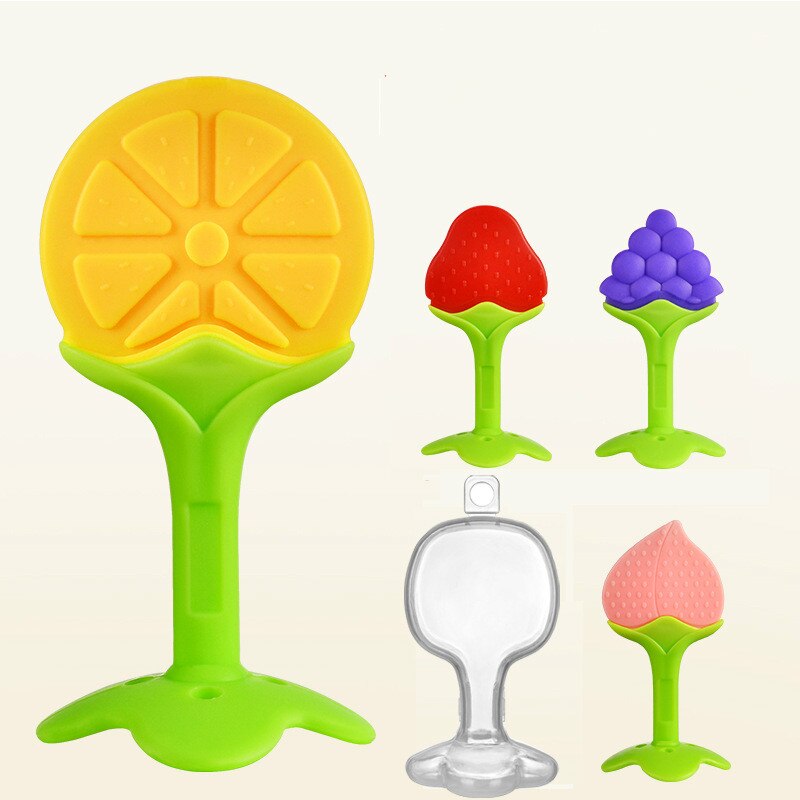 1Pcs Trekken Bijtring Banaan Veiligheid Bpa Gratis Food Grade Siliconen Fruit Baby Baby Kids Tandenborstel Speelgoed Baby Kauwen